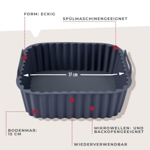 Forma silicon FACKELMANN 45104 pentru friteuza cu aer cald, 15x15 cm - Img 2