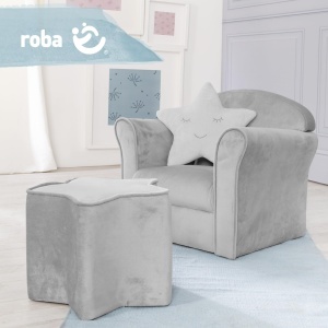 Fotoliu pentru copii roba Lil Sofa, culoare gri, cu brate, confortabil - Img 8