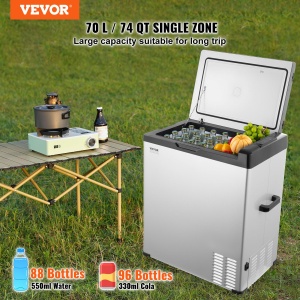 Frigider auto VEVOR 12V, congelator portabil cu o singura zona de 70L, interval reglabil de -20 ~ 20 degC, racitor de compresor 12/24V DC / 100-240V AC pentru exterior, camping, RV - Img 2