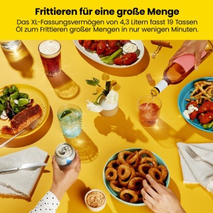 Friteuza Chefman XL Jumbo, 4.3 Litri, 2000W, Inox, Timer Reglabil - Img 3