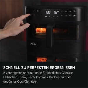 Friteuza cu aer cald AEG AAFD11B, 11L, 8 programe, design vertical - Img 3