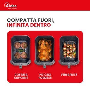 Friteuza cu aer cald Ardes FRIGGISANA INFINITY 5L, digitala, 5 programe, design compact - Img 8