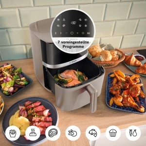 Friteuza cu aer cald Bosch Serie 4 MAF462C0, 6.1 L, 7 programe, crem - Img 6