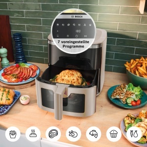 Friteuza cu aer cald Bosch Serie 6 MAF671C0, 7.2L, 7 programe presetate, crem - Img 6