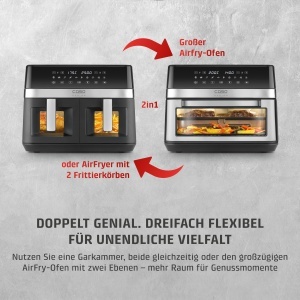 Friteuza cu aer cald CASO AirFry DuoChef, 14L, 10 programe, 2 camere - Img 3