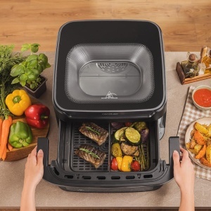 Friteuza cu aer cald Cecotec Cecofry Advance 10000 Full Vision 2200W 10L Display color 12 programe - Img 4