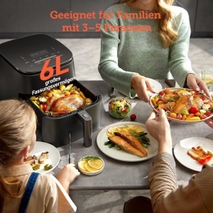 Friteuza cu aer cald COSORI Turbo Blaze 6L, ceramic antiaderent, gri - Img 2
