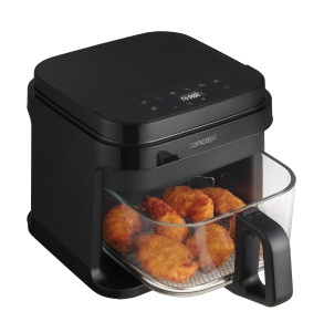 Friteuza cu aer cald GLASS FAST 5,5 L FR5500, Negru