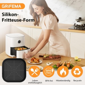 Friteuza cu aer cald GRIFEMA 2 Pack, 5-8L, Silikon, Hitzebestandig - Img 3