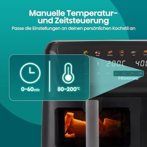 Friteuza cu aer cald Hisense HAF2700DCD 11L Negru 2700W 8 programe presetate - Img 16