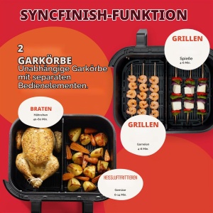 Friteuza cu aer cald Instant Pot Versazone Dual, 8,5 l, negru, 8 in 1 - Img 7