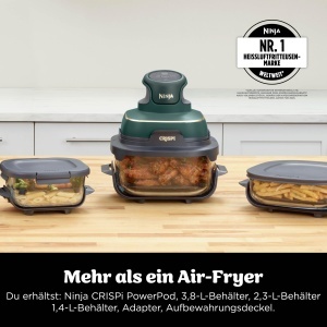 Friteuza cu aer cald Ninja CRISPi, 3,8 l, 1,4 l, Verde - Img 2