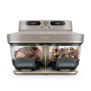 Friteuza cu aer cald Ninja CRISPi DualZone, 7.6 L, 8 functii, sticla