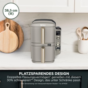 Friteuza cu aer cald Ninja Double Stack SL451EUSD, 9.5L, 6 functii, Steingold - Img 4