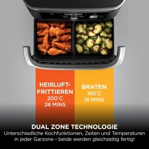 Friteuza cu aer cald Ninja Foodi FlexDrawer, 10.4L, Dual Zone, NegruCupru - Img 3