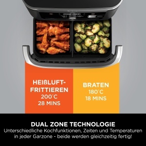 Friteuza cu aer cald Ninja Foodi FlexDrawer AF500EU, 10.4L, Negru - Img 7