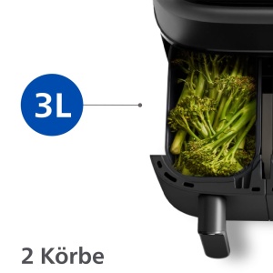 Friteuza cu aer cald Philips Airfryer 3000 Series NA35003, 9L, 2 cosuri, tehnologie RapidAir - Img 4