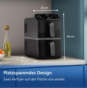 Friteuza cu aer cald Philips Airfryer 4000 Series NA46000, 10L, 2 cosuri - Img 6