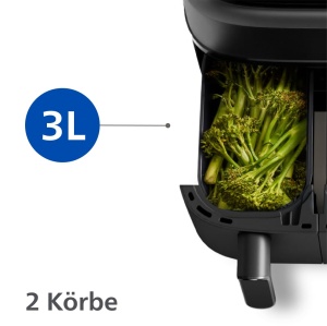 Friteuza cu aer cald Philips Airfryer Dual Basket NA35000, 9L, 2 corbe, RapidAir Plus - Img 4