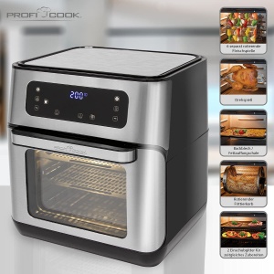 Friteuza cu aer cald ProfiCook PC-FR 1200, 11L, 1500W, Inox, LED Display - Img 7