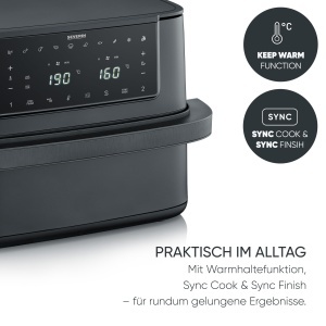 Friteuza cu aer cald Severin Max Zone Flex FR 9599 9L 2600W Negru Mat - Img 7
