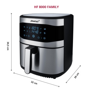 Friteuza cu aer cald Steba Family, 8L cu ecran tactil, 8 programe, temporizator 60 min., 1800 Watt, friteuza fara ulei, HF 8000 - Img 2