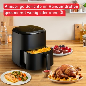 Friteuza cu aer cald Tefal Easy Fry Max EY2458 5L 10 programe Negru - Img 2