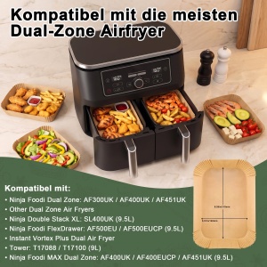 Friteuza cu aer cald TopEsct Backpapier 120 bucati BPA liber 21x14cm - Img 2