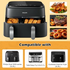 Friteuza cu aer cald TopEsct pentru Philips Airfryer si Tefal, 120 bucati, 21x17 cm si 21x11 cm - Img 4