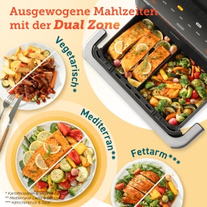 Friteuza cu aer COSORI 2 camere, Dual Blaze TwinFry 10L, 4 tuburi de incalzire si camere flexibile, tehnologie de incalzire uniforma - Img 3
