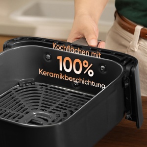 Friteuza cu aer COSORI Turbo Tower Pro 2 camere, 10.8L Double Stack Airfryer cu DualBlaze, acoperire ceramica, nu cu acoperire cu teflon, argintiu-negru - Img 4