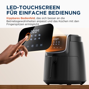 Friteuza cu aer Midea Air Fryer 4L XL cu ecran tactil LED, [35-200degC|8 functii de gatit|Sigur pentru masina de spalat vase|41 Retete]Coacere, gratar, dezghetare, agitare Alarma Tehnologia HeatXpress cu 90% mai putin ulei - Img 7