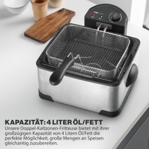 Friteuza cu ulei Clatronic FR 3195, 4L, 2000W, 2 cosuri - Img 2