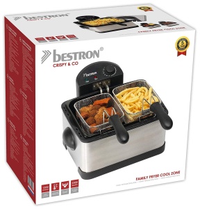 Friteuza electrica Bestron DF402B, 4 litri, 2000 W, inox, 3 cosuri de prajire - Img 6