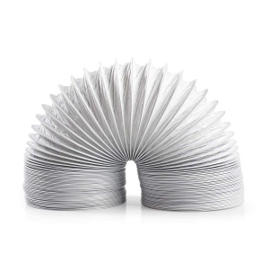 Furtun PVC Nedis 100 mm, 6 m, flexibil, alb pentru ventilatie si uscatoare