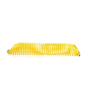 Furtun spiralat Michelin de 10 metri, furtun compresor de aer, conector rapid universal, presiune maxima: 10 bari, galben - Img 1