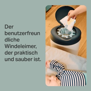 Galeata de scutece Tommee Tippee Simplee Sangenic, inclusiv 6 casete de rezerva, alb si gri - Img 3