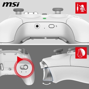 Gamepad wireless MSI FORCE GC300, conectivitate tripla, alb, autonomie 20 ore - Img 5