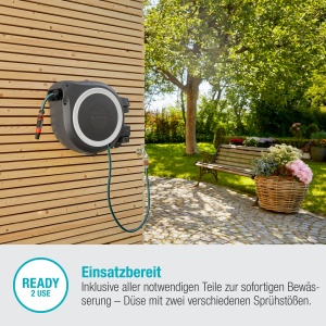 Gardena Wand-Schlauchbox RollUp ML Alb 25m Montare pe perete si tehnologie automata de rulare - Img 5