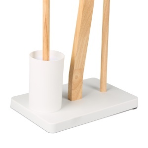 Garnitura WC Relaxdays, Bambus, 80 x 30 x 20 cm, cu suport pentru hartie si periuta - Img 7