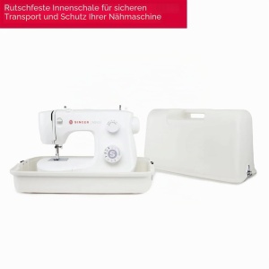 Geanta de transport SINGER pentru masini de cusut, alba, din plastic rezistent, 2.3 kg - Img 4