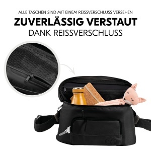 Geanta pentru carucior hauck Hip Bag, Negru - 2in1, 17 x 11 x 32 cm - Img 5