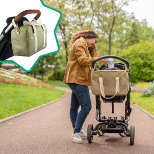 Geanta pentru scutece Badabulle Bowling Olive - Capacitate 20L, 8 buzunare - Img 5