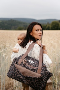 Geanta pentru scutece BEABA Sydney, 21 L, design leopard, cu suport de schimbare - Img 5