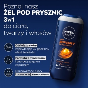 Gel de dus NIVEA Sport 250 ml cu aroma de lime, pentru barbati, pH-haut-friendly - Img 3