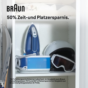 Generator de abur Braun CareStyle Compact Pro IS 2565 BL - Fier de calcat cu abur cu talpa FreeGlide 3D, abur vertical, 2400 W, presiune pompa 6,5 bar, explozie de abur 430 g/min, rezervor mare de apa de 1,5 l, albastru - Img 5