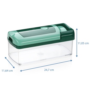 Genius Nicer Dicer Fusion Smart Julietti | Verde-menta | 16 bucati | All-Cutter | Gratar | Julienne | Spirale | Rindeluire | Zaruri | Dispozitiv de taiere | Cunoscut de la televizor | NOU, 28,5 x 21 x 16,3 cm - Img 3