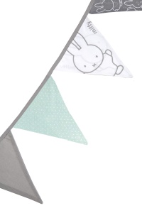 Ghirlanda din Material Textil Miffy, 100 Bumbac, 12 Steaguri, 3 m - Img 2