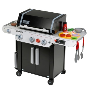 Gratar de jucarie Theo Klein 9445 cu accesorii pentru copii, din lemn, 74 cm