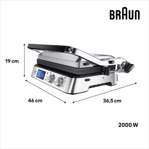Gratar electric Braun MultiGrill 9 CG 9047 3 pozitii Boost 250degC Placi detasabile - Img 3